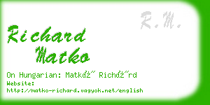 richard matko business card